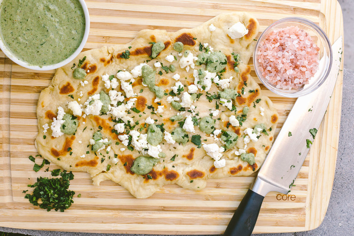 Homemade naan