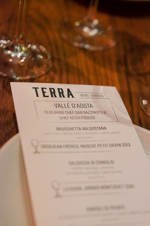 A Night at Terra Wine, Food, Vallé D’Aosta