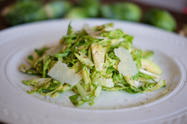 Brussels Sprouts Caesar Salad with a Homemade Anchovy Dressing
